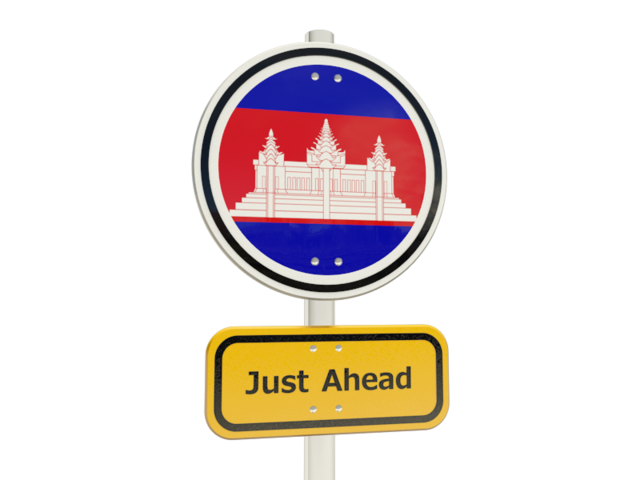 Road sign. Download flag icon of Cambodia at PNG format