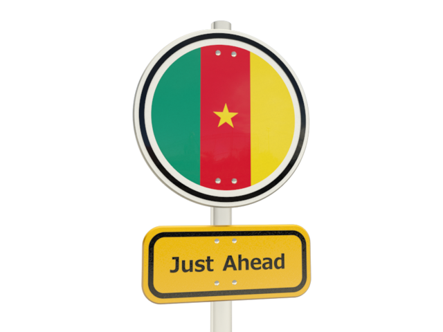Road sign. Download flag icon of Cameroon at PNG format