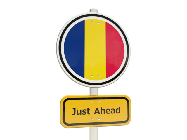 Road sign. Download flag icon of Chad at PNG format