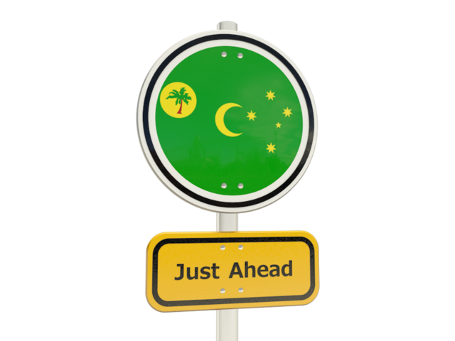 Road sign. Download flag icon of Cocos Islands at PNG format