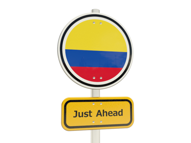 Road sign. Download flag icon of Colombia at PNG format