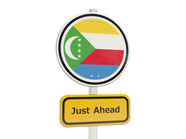 Road sign. Download flag icon of Comoros at PNG format