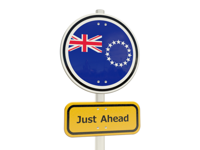 Road sign. Download flag icon of Cook Islands at PNG format