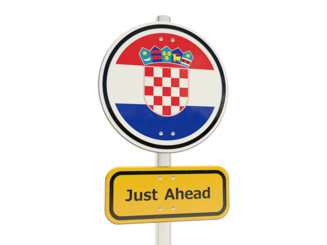 Дорожный знак. Скачать флаг. Хорватия