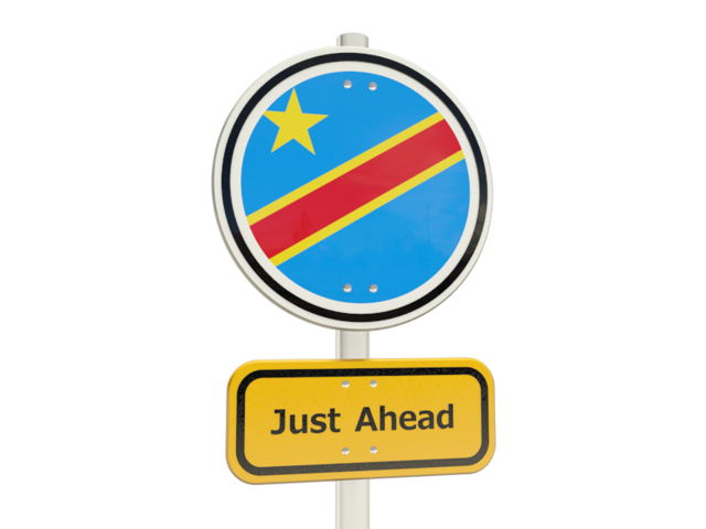 Road sign. Download flag icon of Democratic Republic of the Congo at PNG format