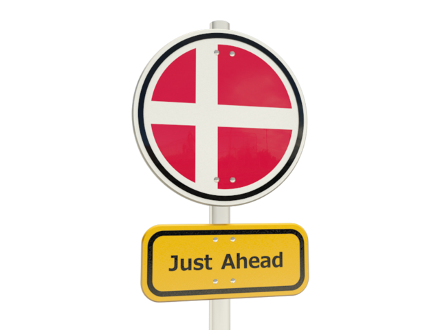 Дорожный знак. Скачать флаг. Дания