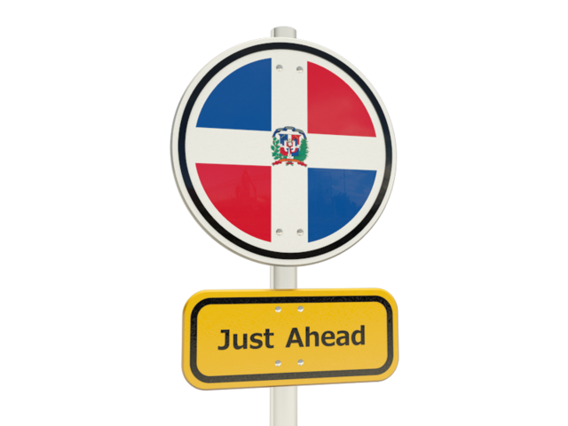 Road sign. Download flag icon of Dominican Republic at PNG format