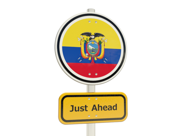 Road sign. Download flag icon of Ecuador at PNG format