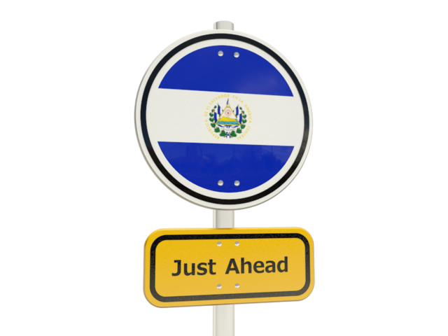 Road sign. Download flag icon of El Salvador at PNG format