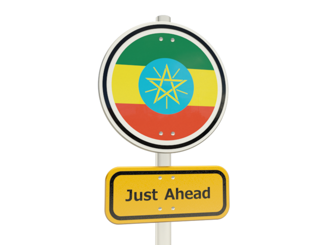 Road sign. Download flag icon of Ethiopia at PNG format