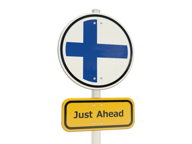 Дорожный знак. Скачать флаг. Финляндия
