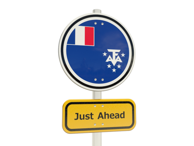 Road sign. Download flag icon of French Southern and Antarctic Lands at PNG format