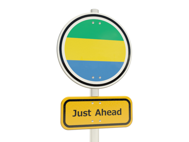 Road sign. Download flag icon of Gabon at PNG format