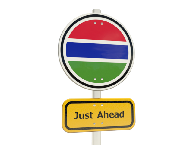 Road sign. Download flag icon of Gambia at PNG format