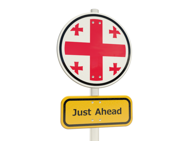 Road sign. Download flag icon of Georgia at PNG format