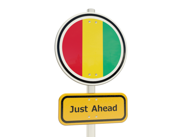 Road sign. Download flag icon of Guinea at PNG format