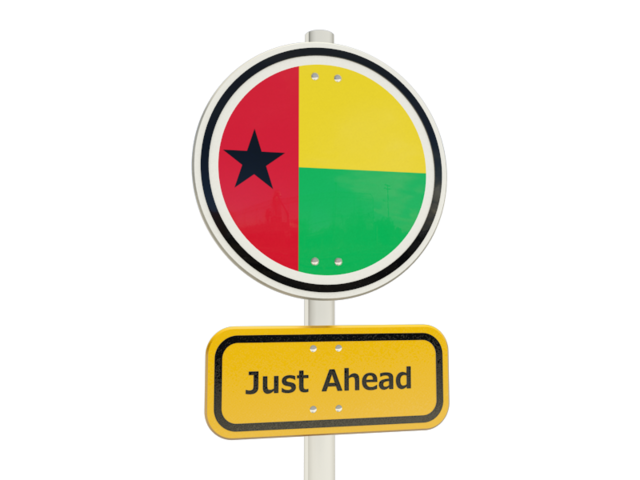 Дорожный знак. Скачать флаг. Гвинея-Бисау