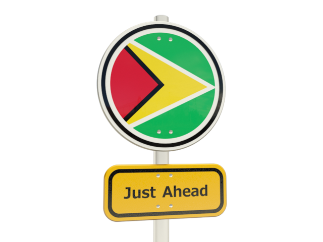 Дорожный знак. Скачать флаг. Гайана