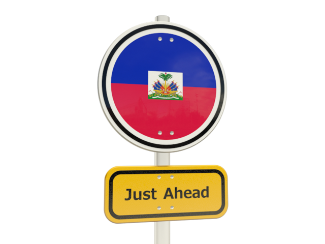 Дорожный знак. Скачать флаг. Гаити