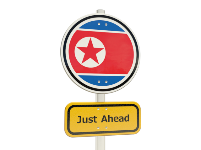 Road sign. Download flag icon of North Korea at PNG format