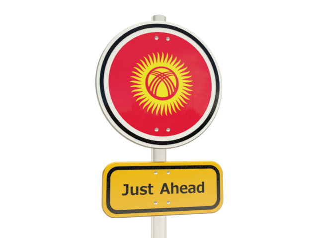 Road sign. Download flag icon of Kyrgyzstan at PNG format