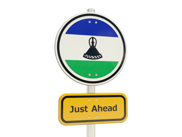 Road sign. Download flag icon of Lesotho at PNG format