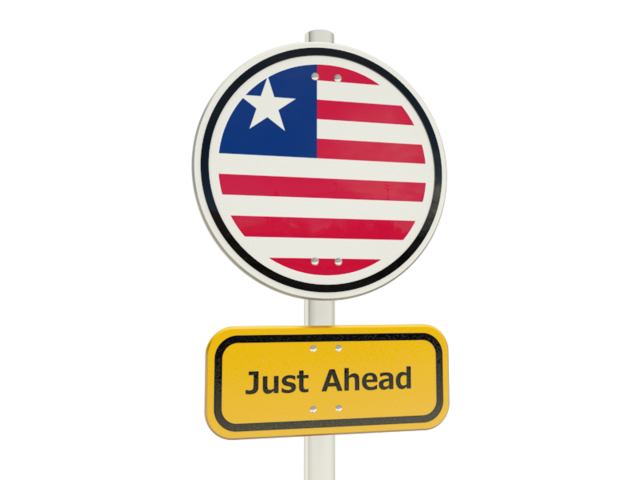 Дорожный знак. Скачать флаг. Либерия