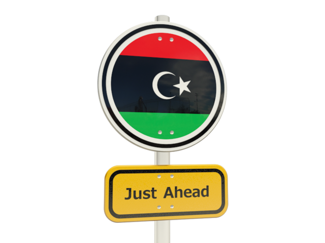 Road sign. Download flag icon of Libya at PNG format