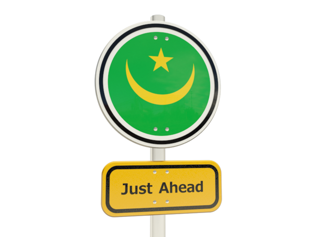 Road sign. Download flag icon of Mauritania at PNG format