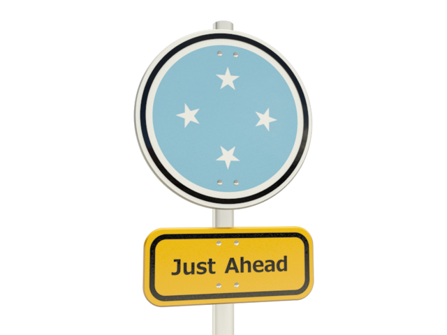 Road sign. Download flag icon of Micronesia at PNG format