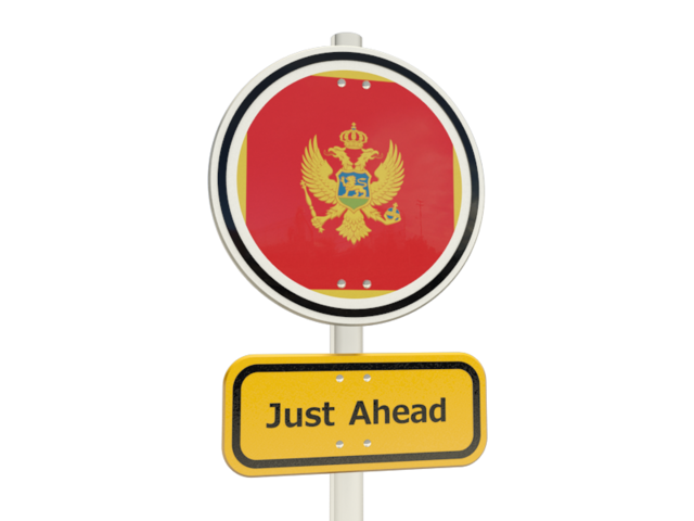 Road sign. Download flag icon of Montenegro at PNG format