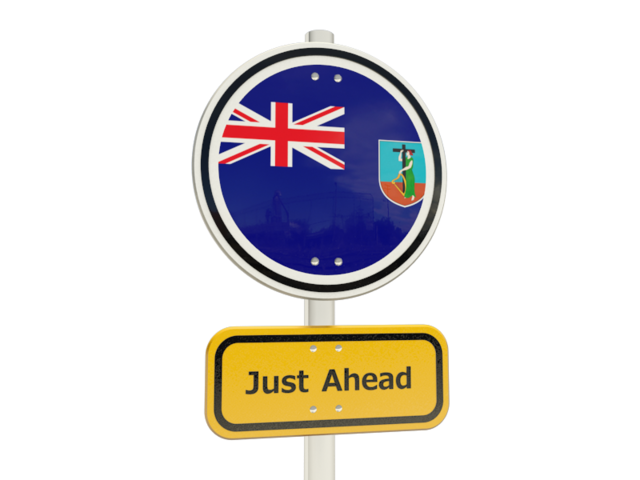 Road sign. Download flag icon of Montserrat at PNG format