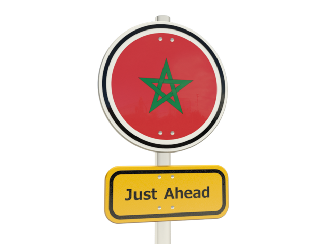 Road sign. Download flag icon of Morocco at PNG format