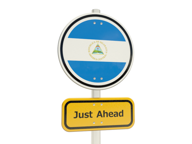 Дорожный знак. Скачать флаг. Никарагуа
