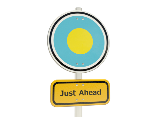 Road sign. Download flag icon of Palau at PNG format