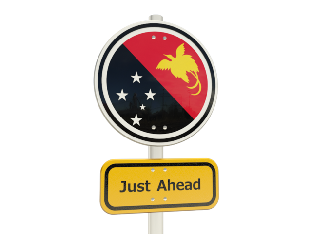Road sign. Download flag icon of Papua New Guinea at PNG format