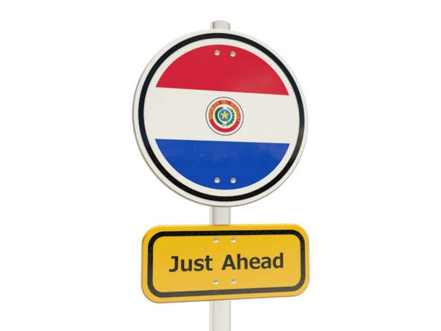 Road sign. Download flag icon of Paraguay at PNG format