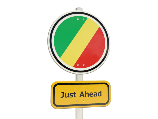 Road sign. Download flag icon of Republic of the Congo at PNG format