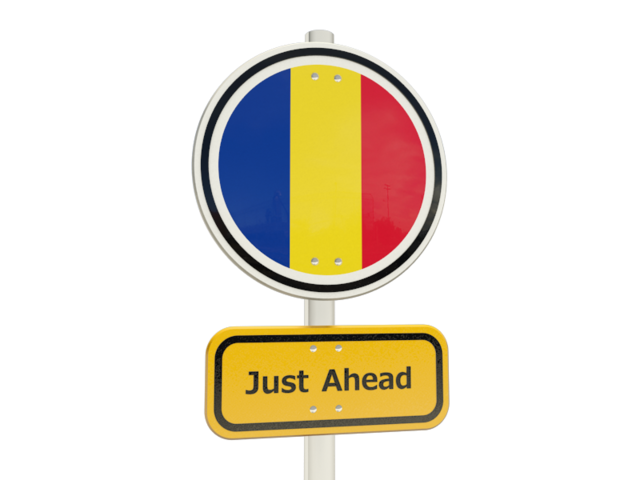 Road sign. Download flag icon of Romania at PNG format