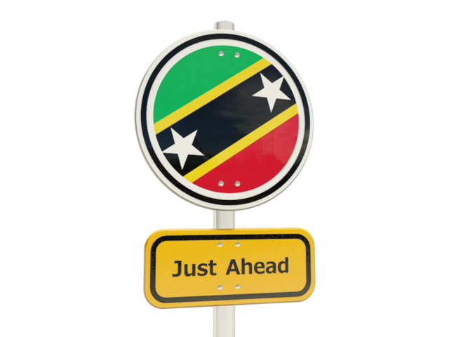 Road sign. Download flag icon of Saint Kitts and Nevis at PNG format