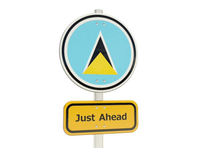 Road sign. Download flag icon of Saint Lucia at PNG format