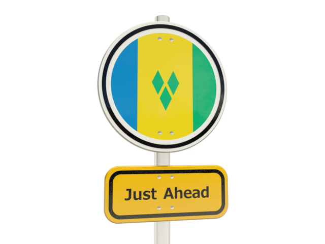 Road sign. Download flag icon of Saint Vincent and the Grenadines at PNG format