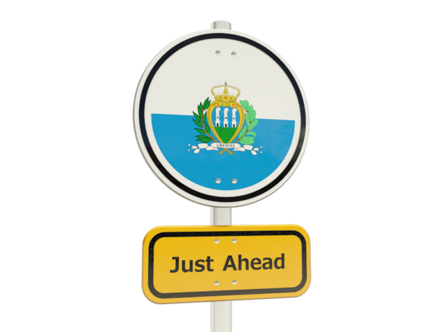 Road sign. Download flag icon of San Marino at PNG format