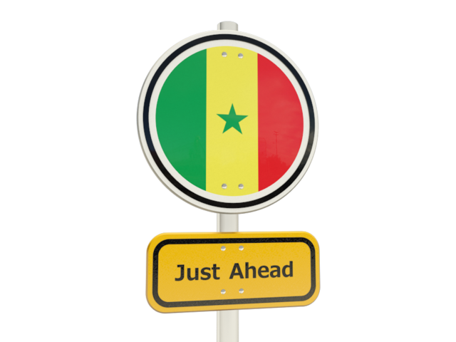 Дорожный знак. Скачать флаг. Сенегал