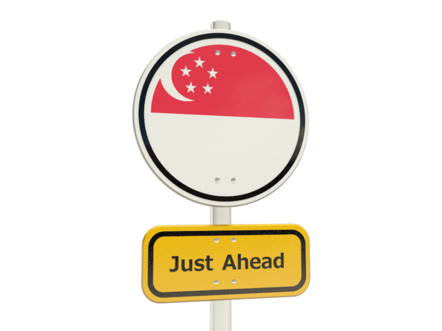 Дорожный знак. Скачать флаг. Сингапур