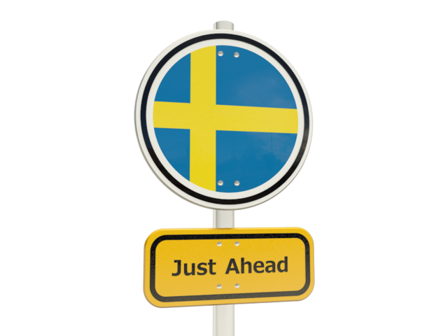 Дорожный знак. Скачать флаг. Швеция