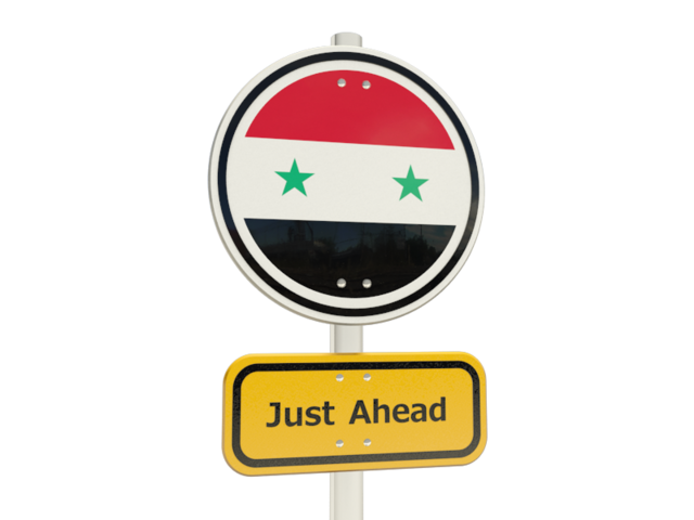 Дорожный знак. Скачать флаг. Сирия