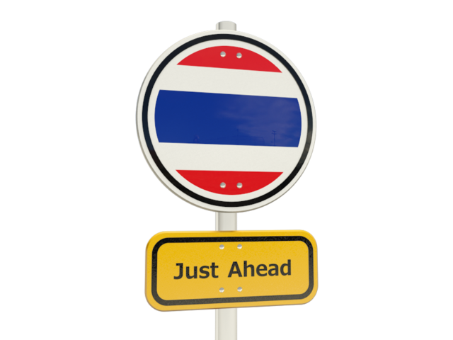 Дорожный знак. Скачать флаг. Таиланд