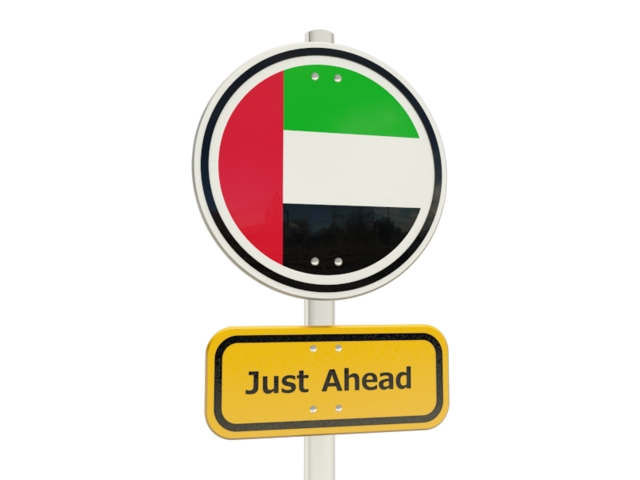 Road sign. Download flag icon of United Arab Emirates at PNG format