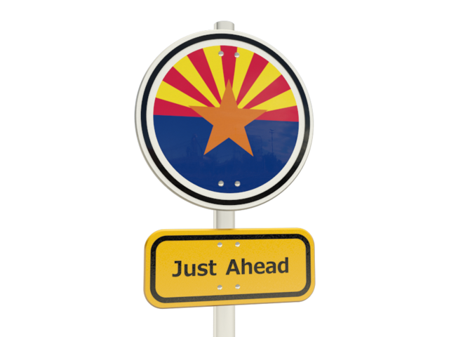 Road sign. Download flag icon of Arizona